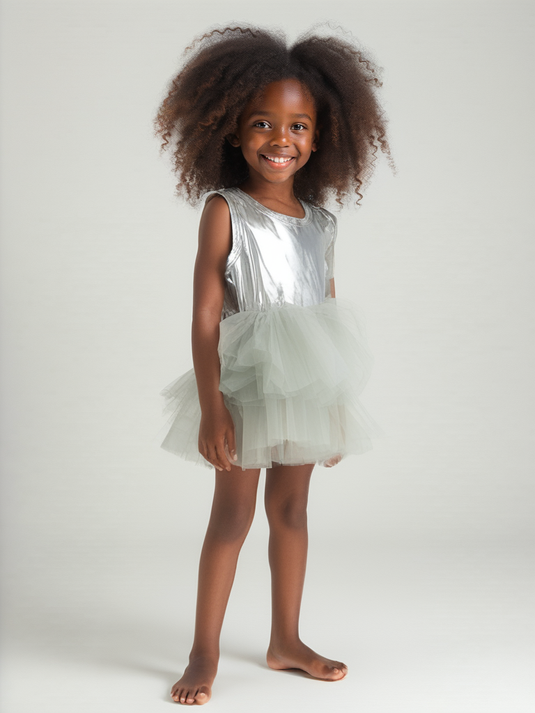 DOLLY TIMELESS METALLIC TUTU DRESS silver