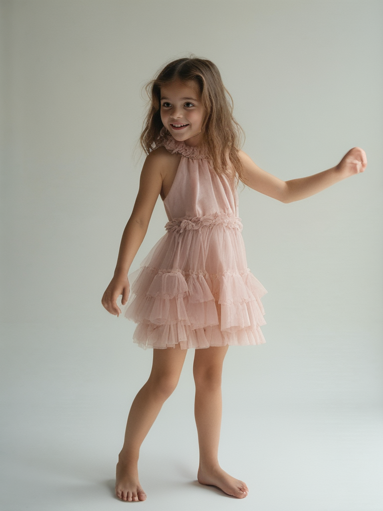DOLLY ® RUFFLED CHIFFON DANCE DRESS ballet pink