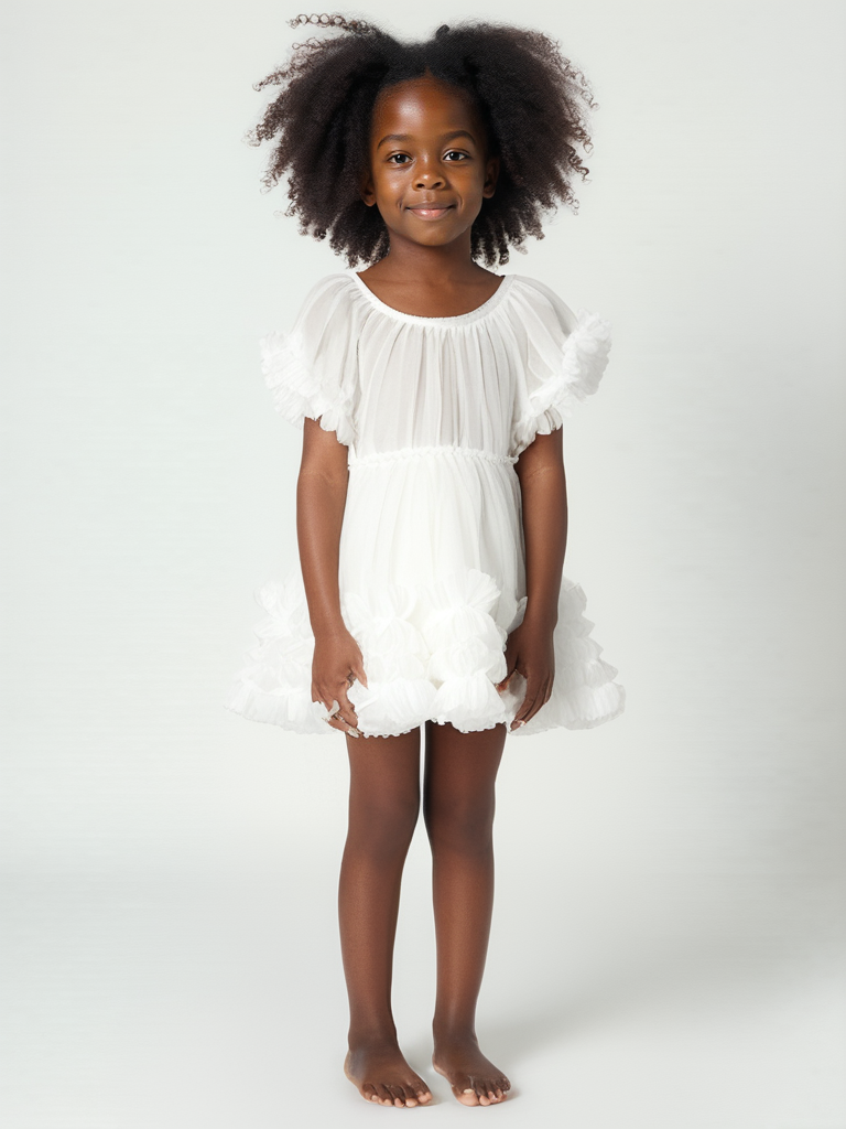 DOLLY by Le Petit Tom ® FRILLY DRESS off-white