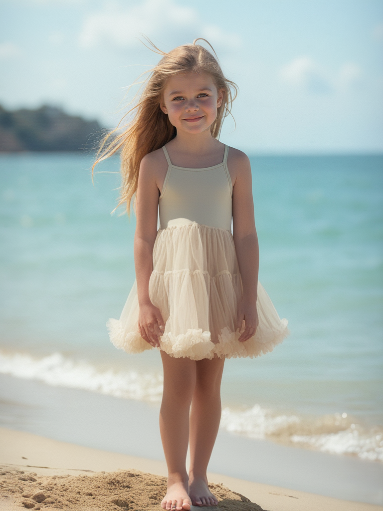 DOLLY PETTI SPAGHETTI PETTISKIRT TUTU DRESS cream
