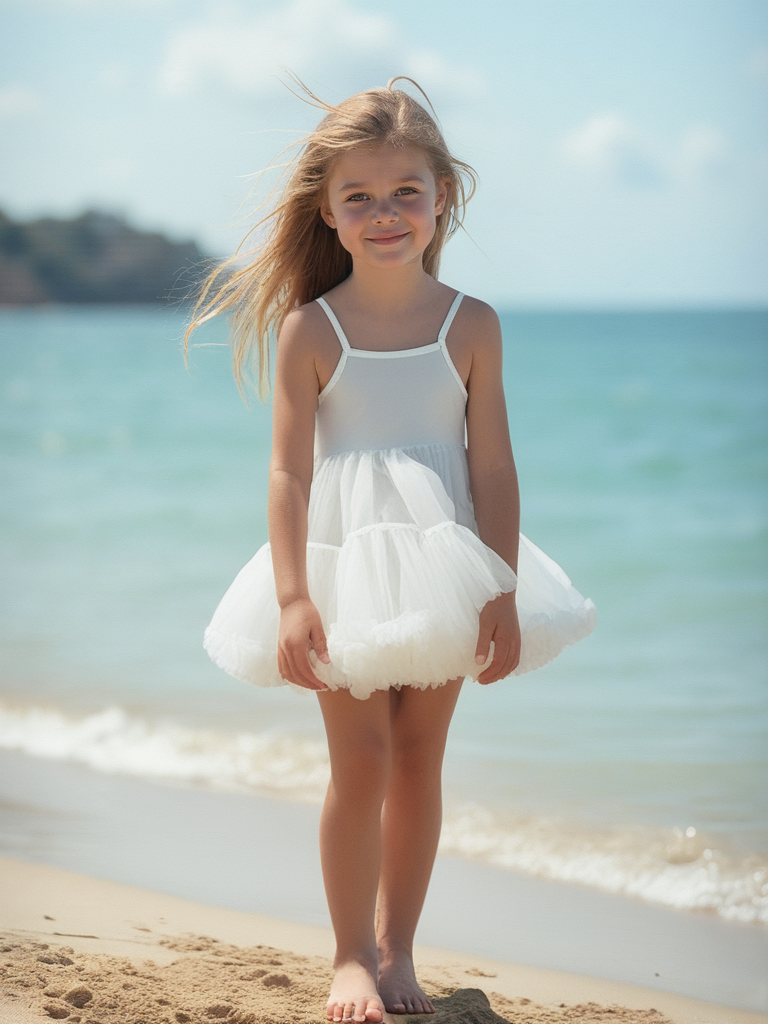 DOLLY PETTI SPAGHETTI PETTISKIRT TUTU DRESS off-white