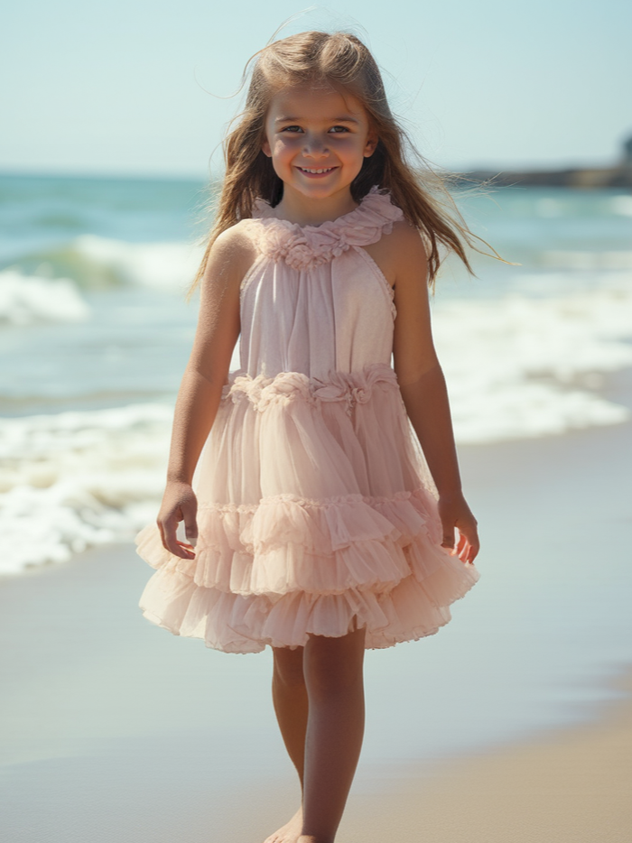 DOLLY ® RUFFLED CHIFFON DANCE DRESS ballet pink