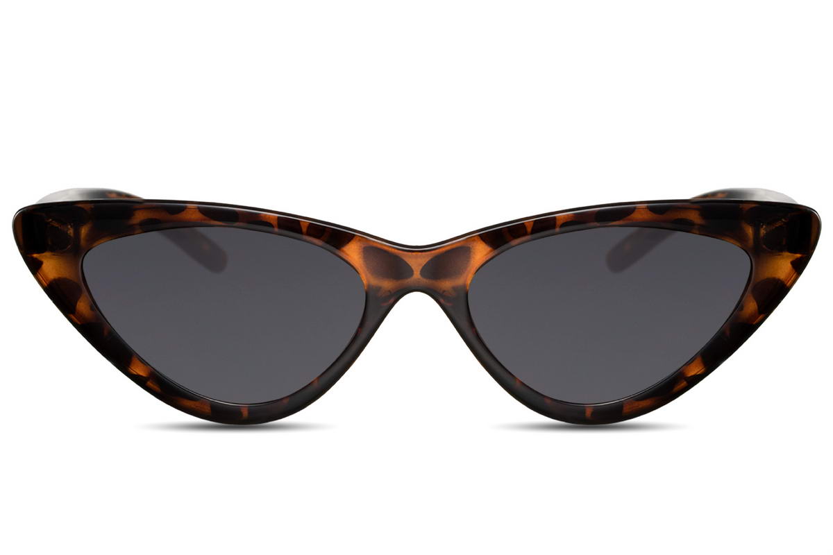 DOLLY CAT EYE SUNGLASSES WITH LEATHER CASE & POUCH tortoise brown