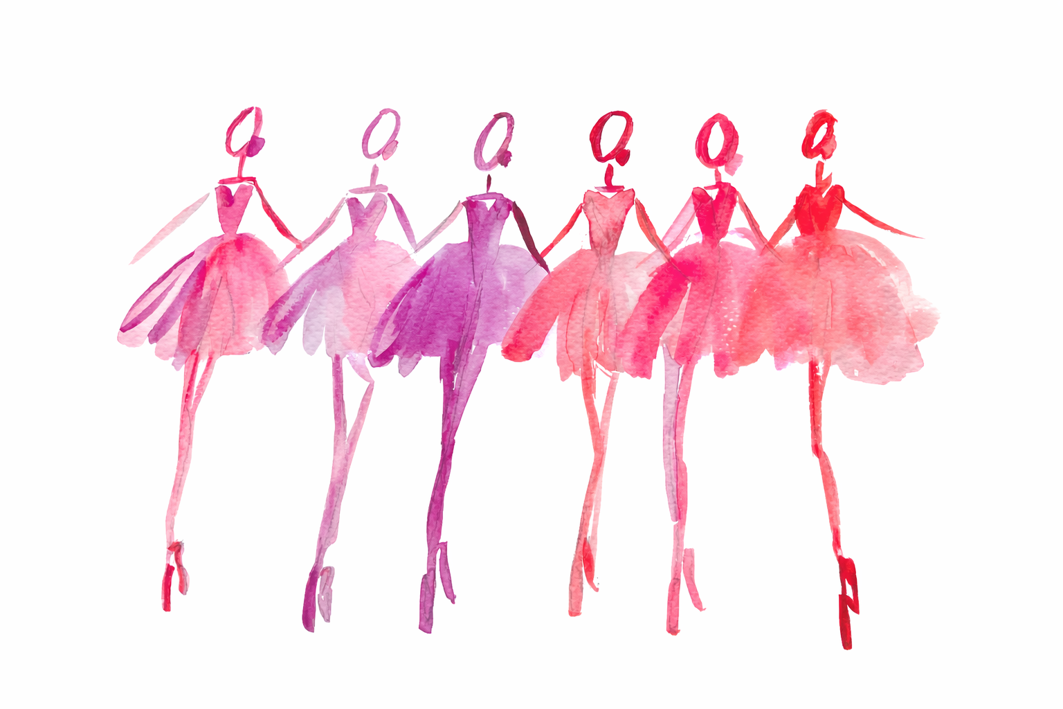 DOLLY Watercolor Pink Shades of Ballet Kids Tee