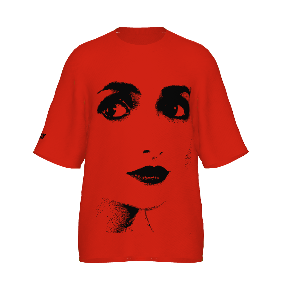 DOLLY Face Red Black Crewneck Short Sleeve