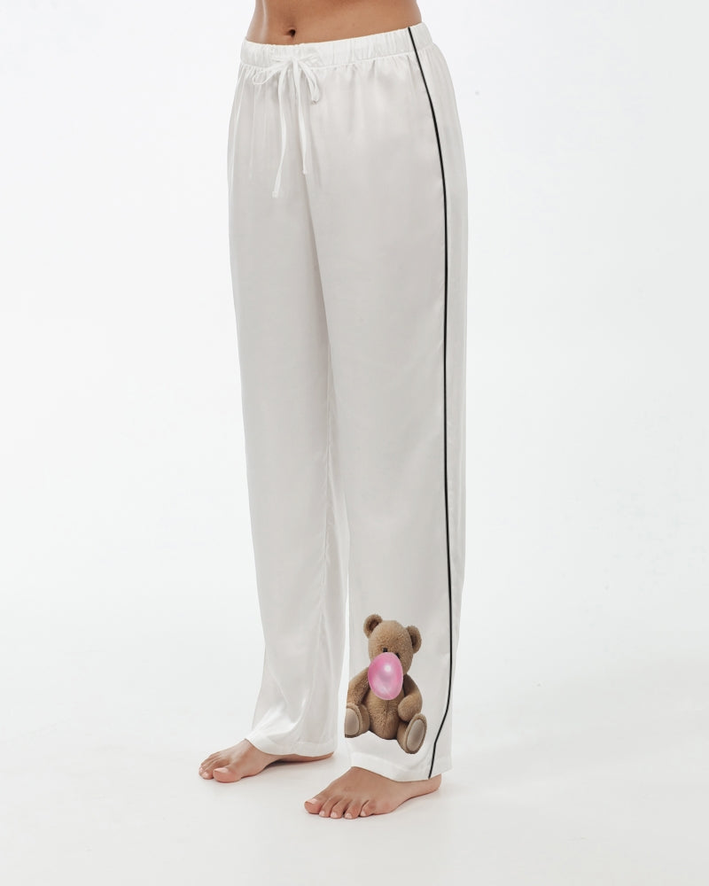 DOLLY® TEDDY BEAR BUBBLEGUM Women's Satin Pajama Pants