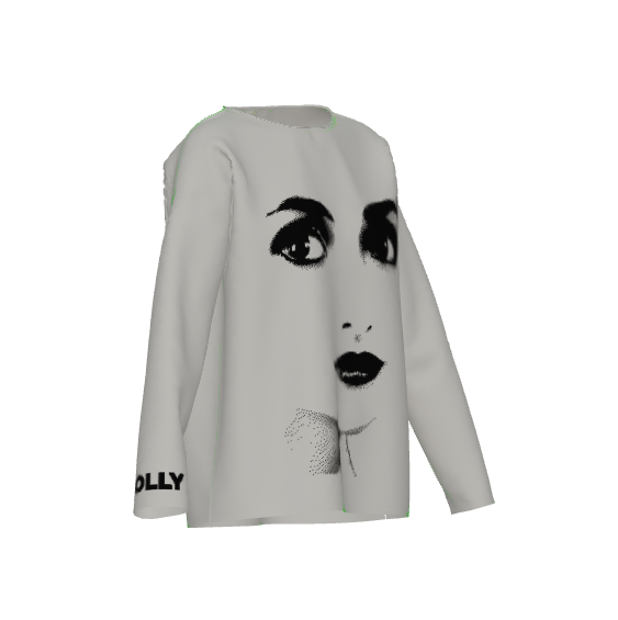 DOLLY Face Dorothy Lightgrey Black Sweater