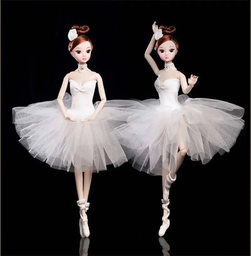 DOLLY® BALLERINA DOLL WITH WHITE TUTU DRESS - Bjd 12 joints 12 inch 30 cm 1/6 scale fashion doll