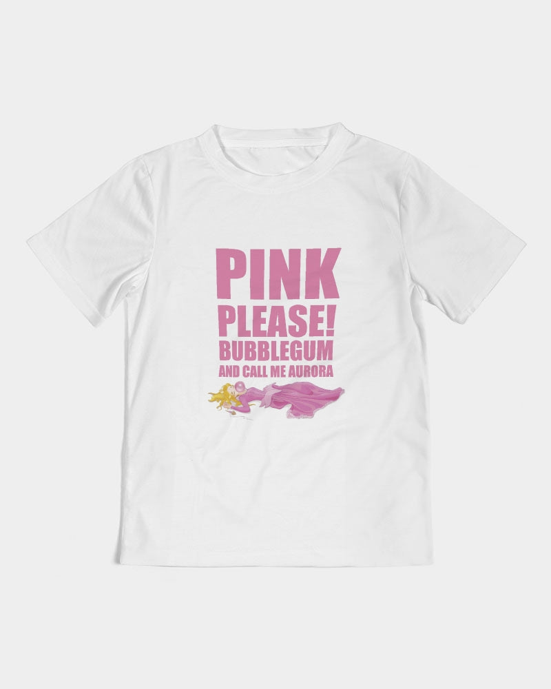 Pink Please! Bubblegum and Call me Aurora Kids All-Over Print Tee
