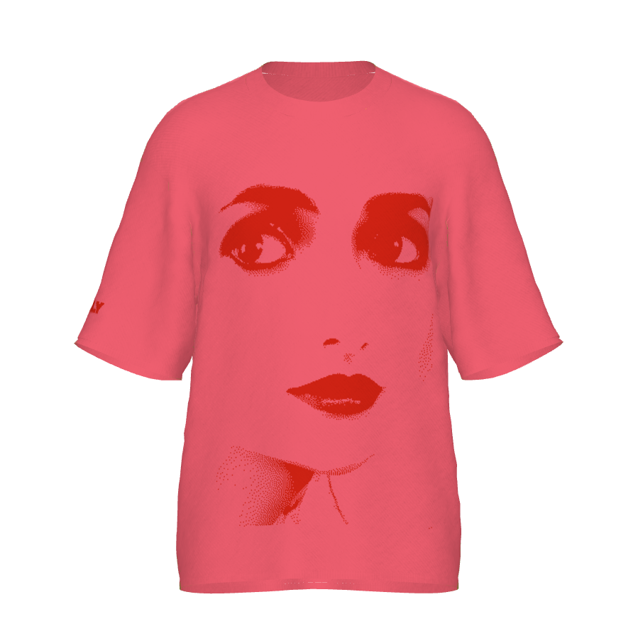 DOLLY Face Hotpink Red Crewneck Short Sleeve