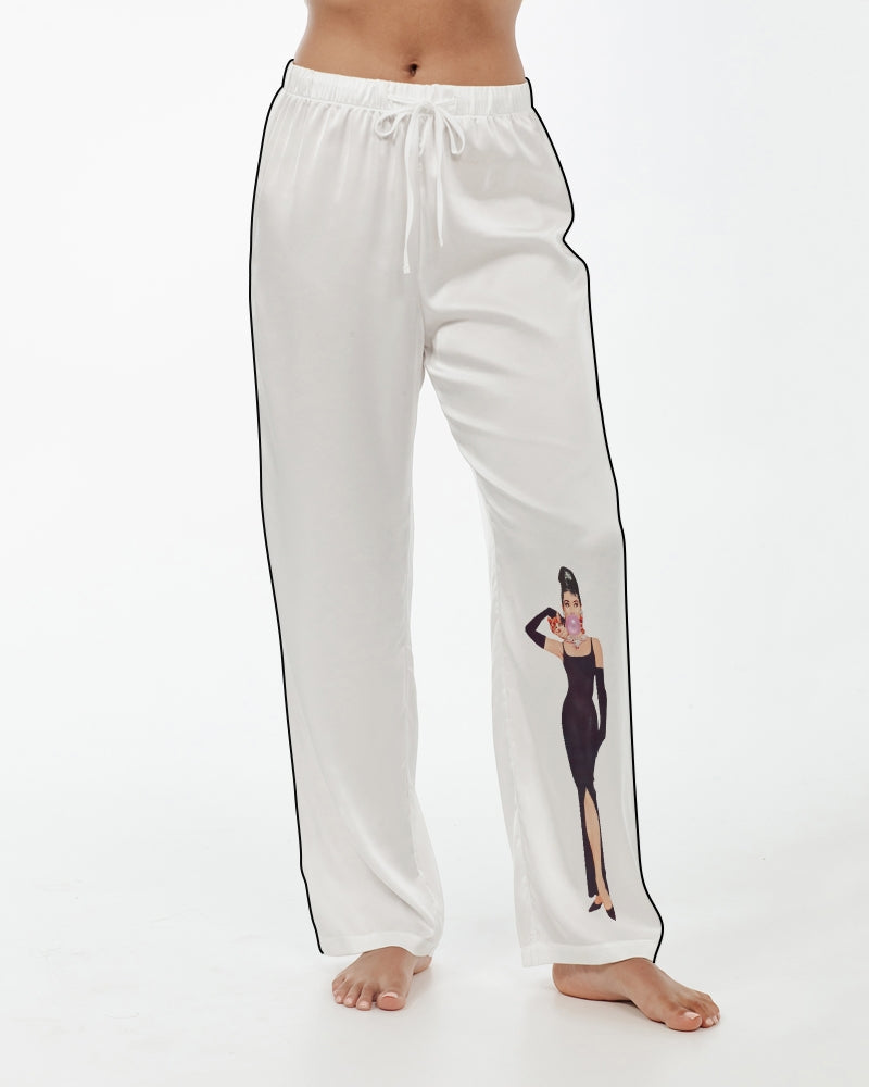 DOLLY® BUBBLEGUM BREAKFAST - Audrey Hepburn DOLLY's icon Women's Satin Pajama Pants
