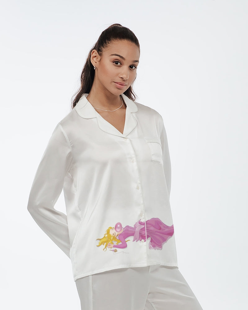 DOLLY® CALL ME AURORA Women's Satin Long Sleeve Pajama Top