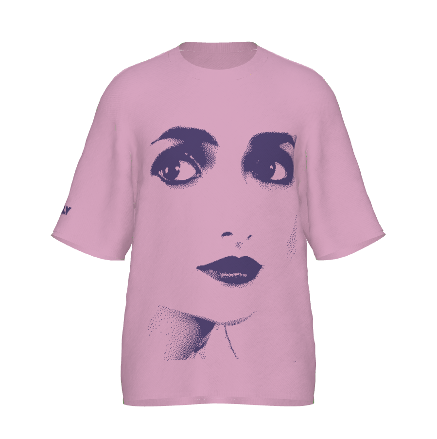 DOLLY Face Lilac Violet Crewneck Short Sleeve