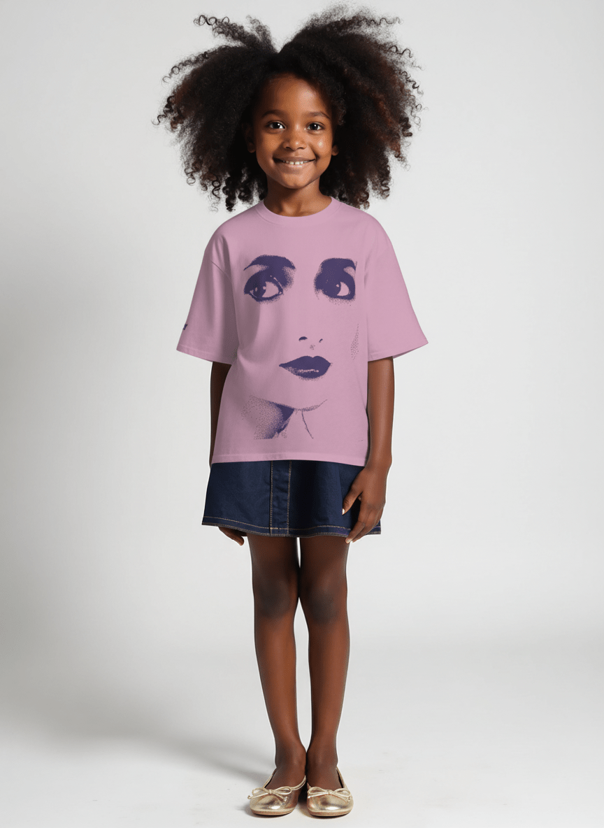 DOLLY Face Lilac Violet Crewneck Short Sleeve