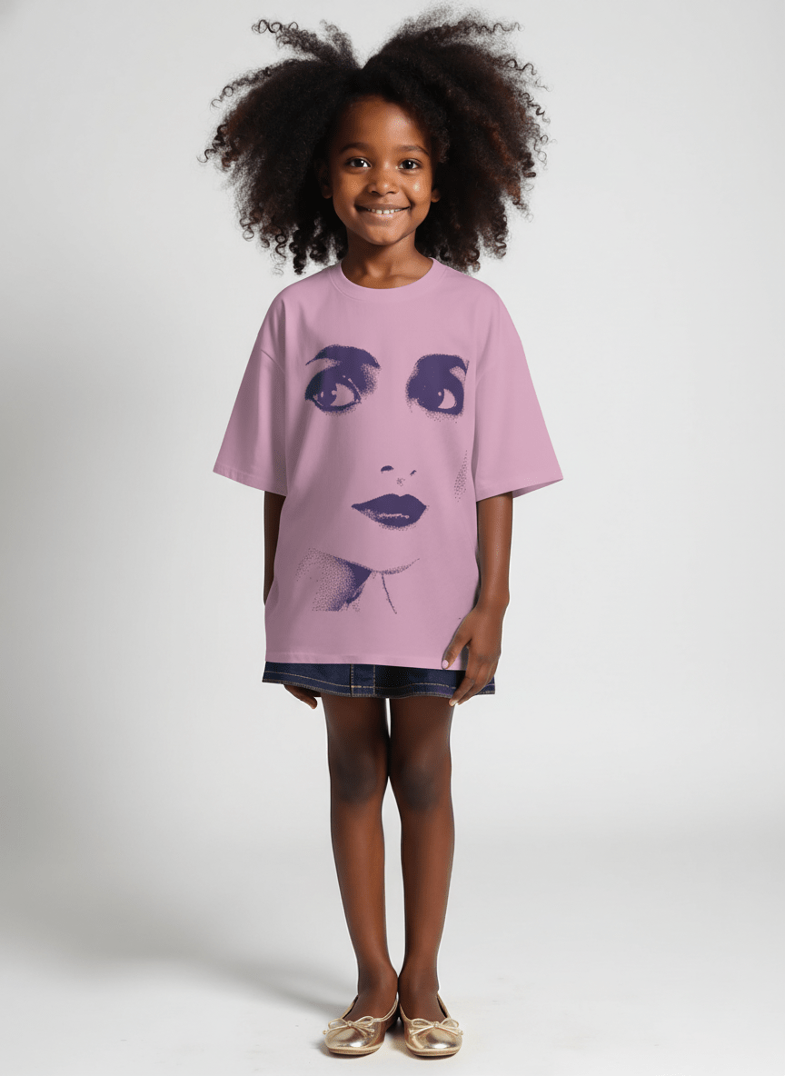 DOLLY Face Lilac Violet Crewneck Short Sleeve