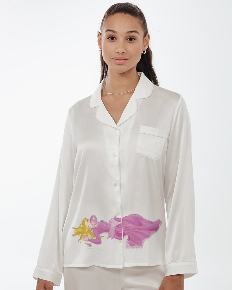 DOLLY® CALL ME AURORA Women's Satin Long Sleeve Pajama Top