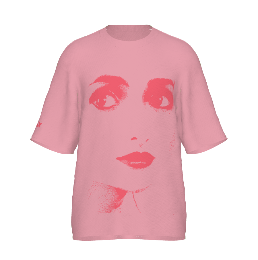 DOLLY Face Bubblegum pink Hotpink Crewneck Short Sleeve