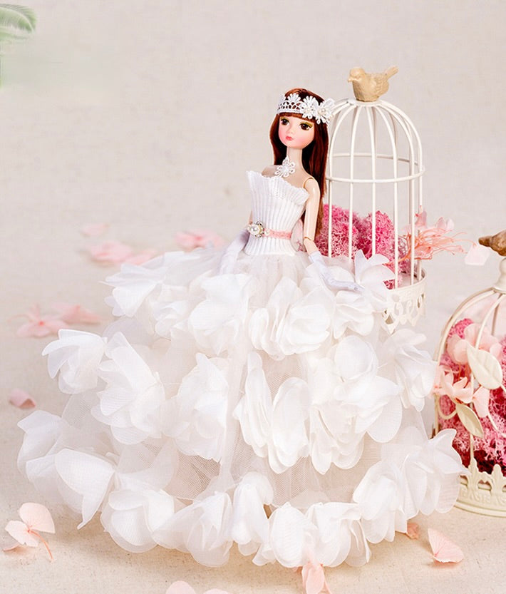 DOLLY® FLOWER DOLL WITH WHITE FLOWER TUTU DRESS - Bjd 12 joints 12 inch 30 cm 1/6 scale fashion doll