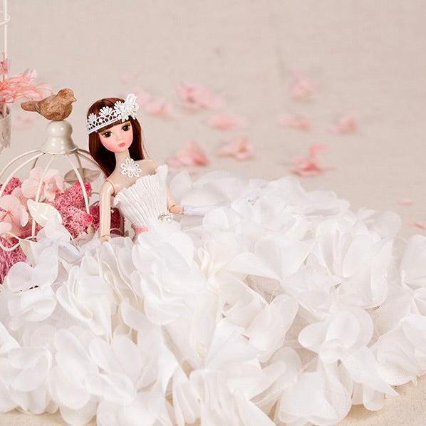 DOLLY® FLOWER DOLL WITH WHITE FLOWER TUTU DRESS - Bjd 12 joints 12 inch 30 cm 1/6 scale fashion doll