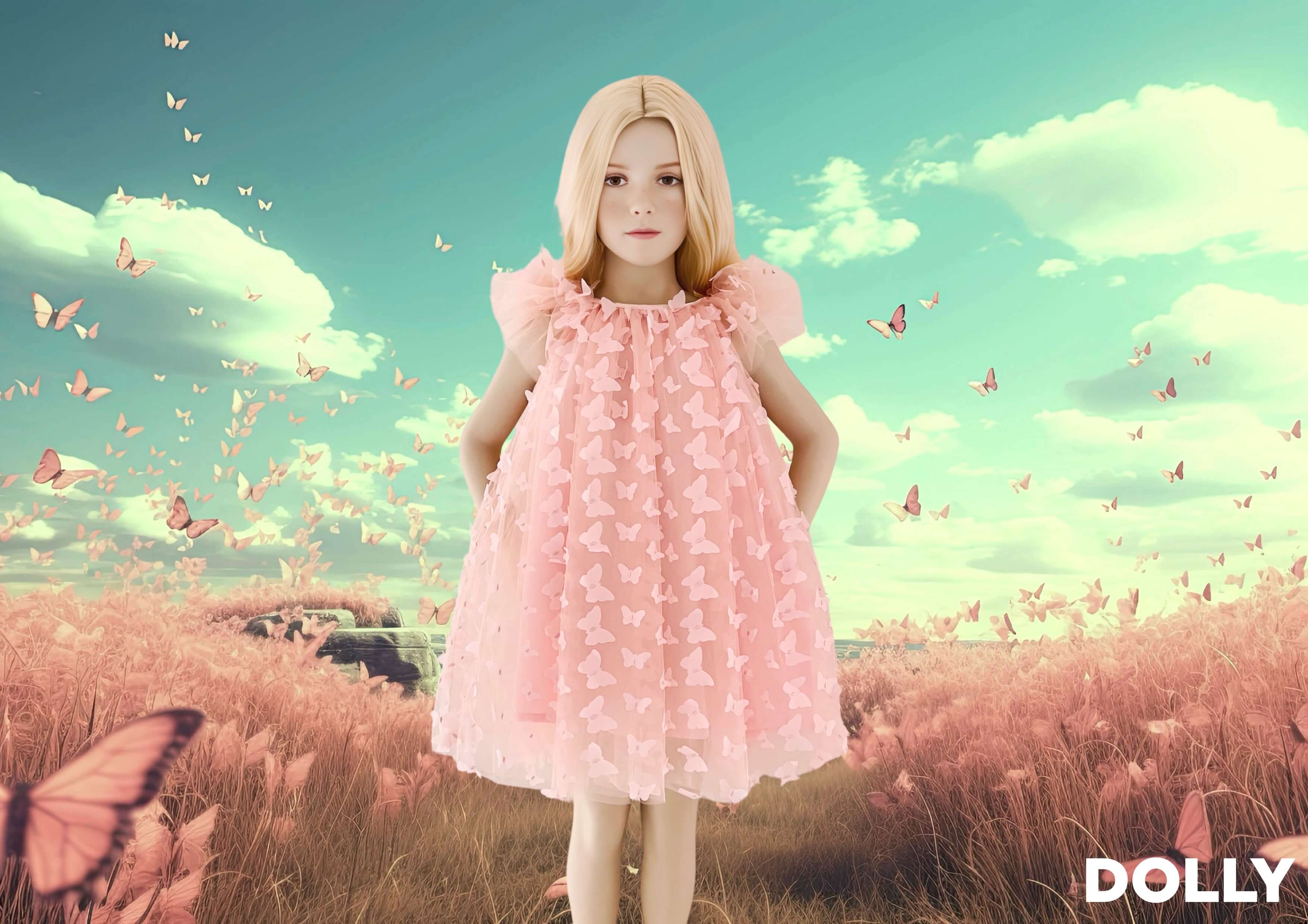 DOLLY by Le Petit Tom ® ALLOVER BUTTERFLIES FAIRY TUTU DRESS dollypink