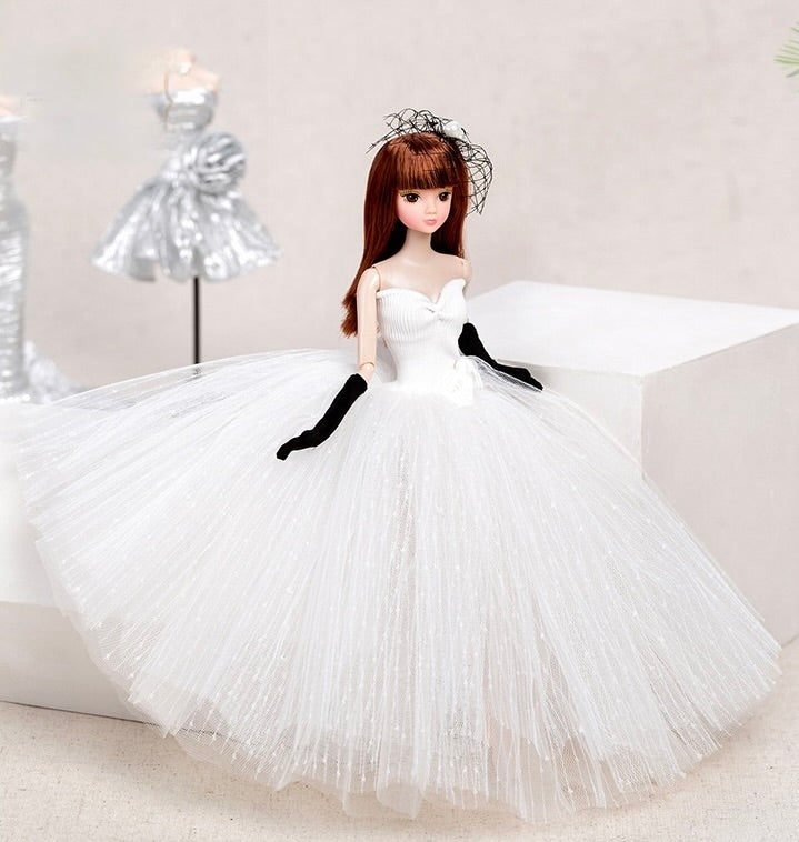 DOLLY® BRIDE DOLL WITH WHITE WEDDING TUTU DRESS - Bjd 12 joints 12 inch 30 cm 1/6 scale fashion doll