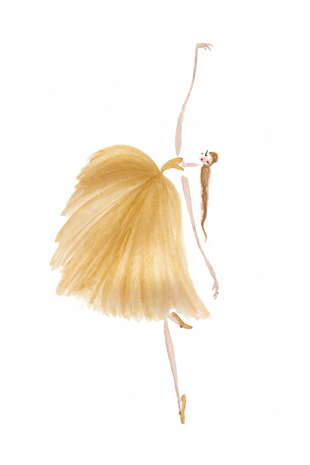 Decorative angel figurine with a gold skirt on a white background