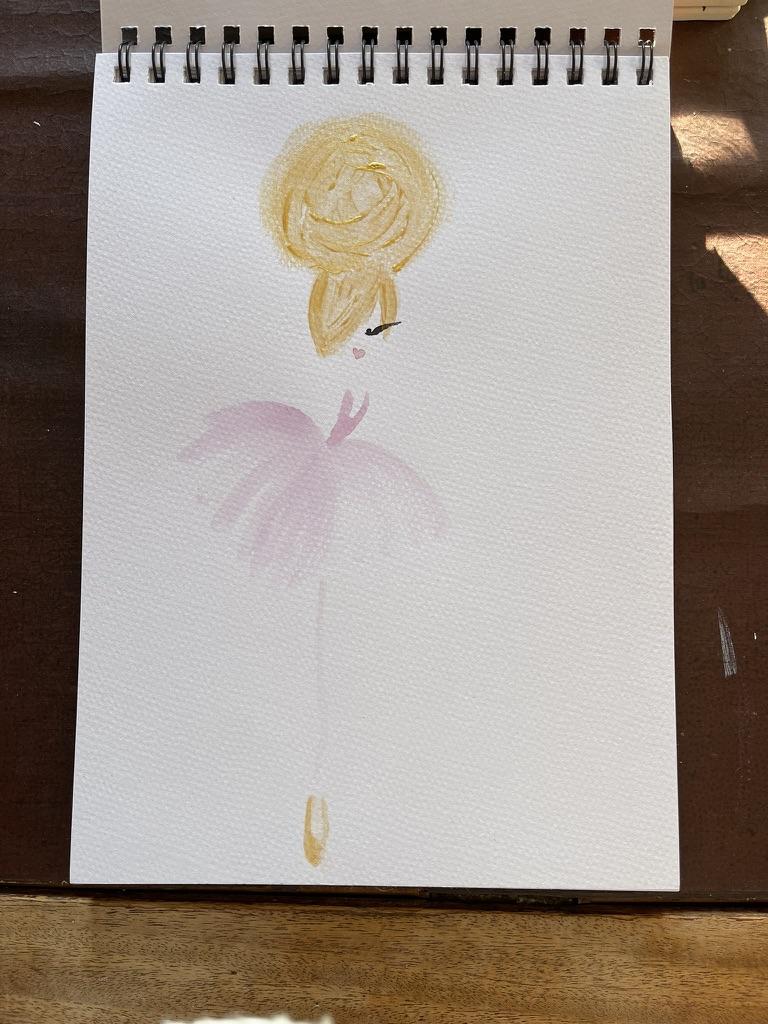 DOLLY SUNNY Watercolor Violet Timeless Ballerina Kids Tee