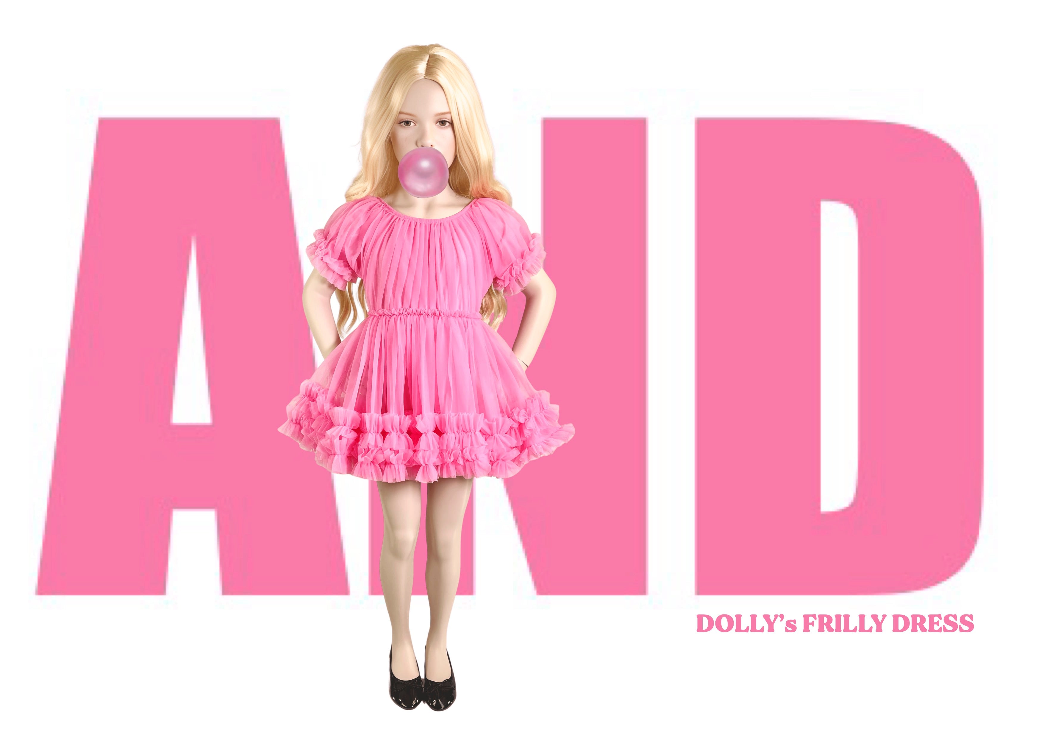 DOLLY PINK PLEASE! FRILLY DRESS Aurora Bubblegum pink