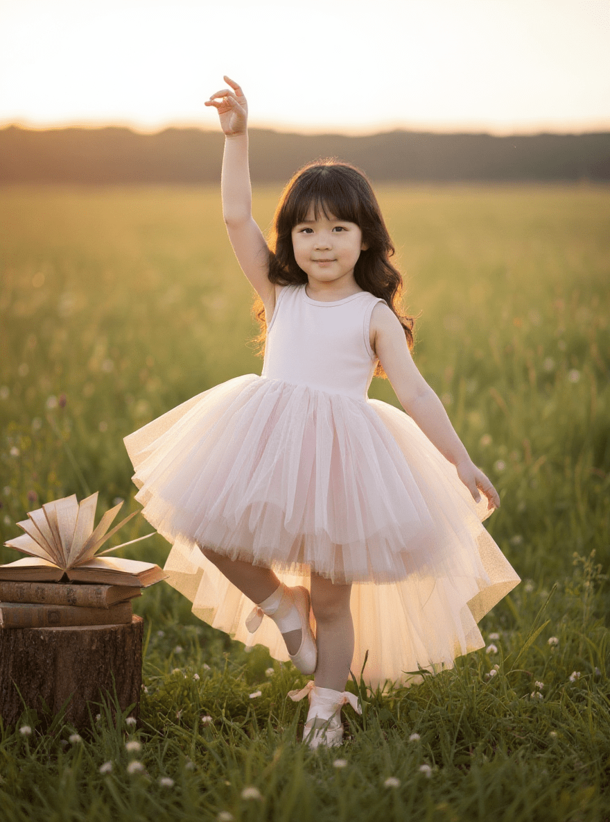 DOLLY HIGH-LOW WATERFALL TUTU DRESS pink