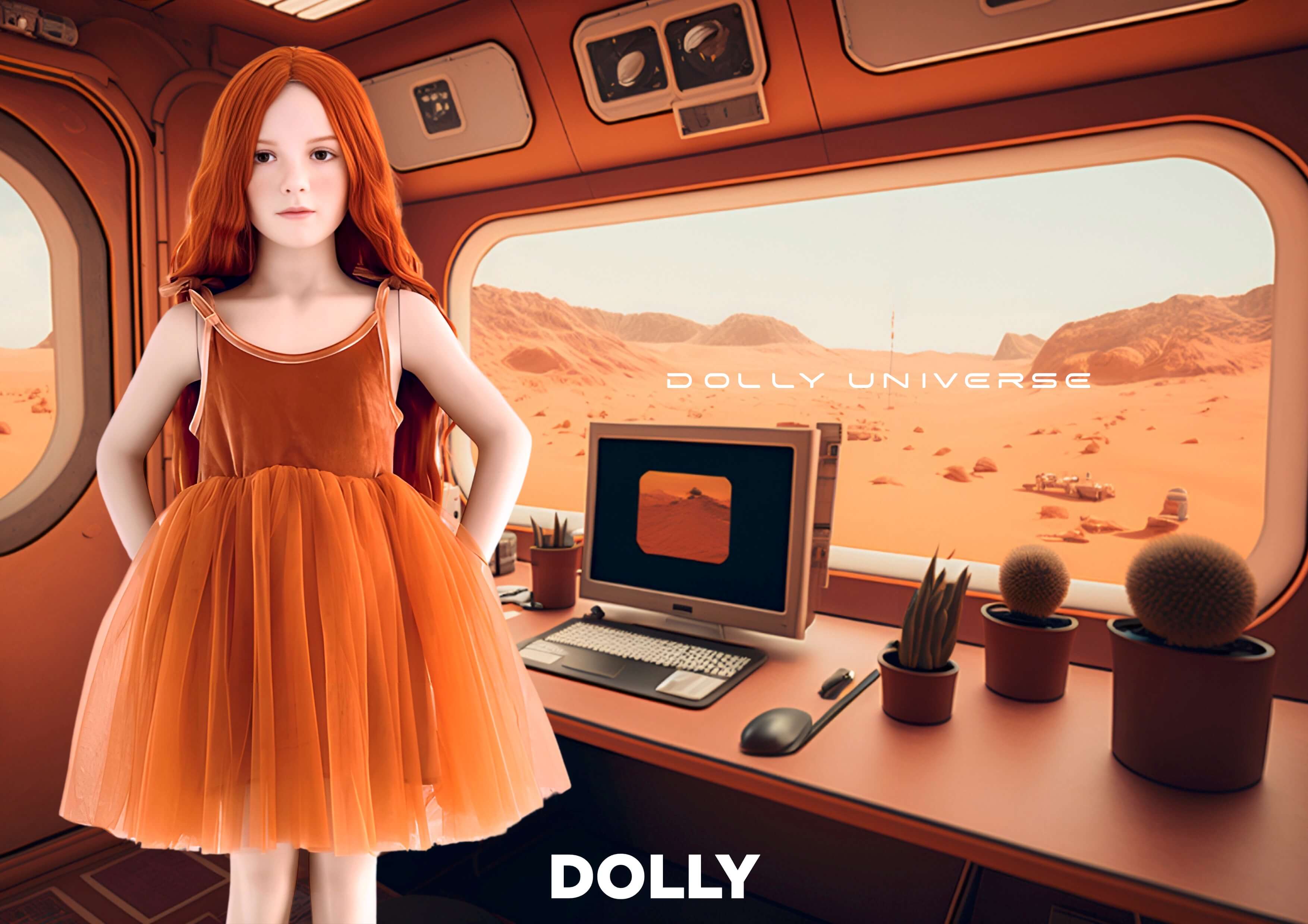 DOLLY VELVET COSMIC STRINGS TUTU DRESS caramel