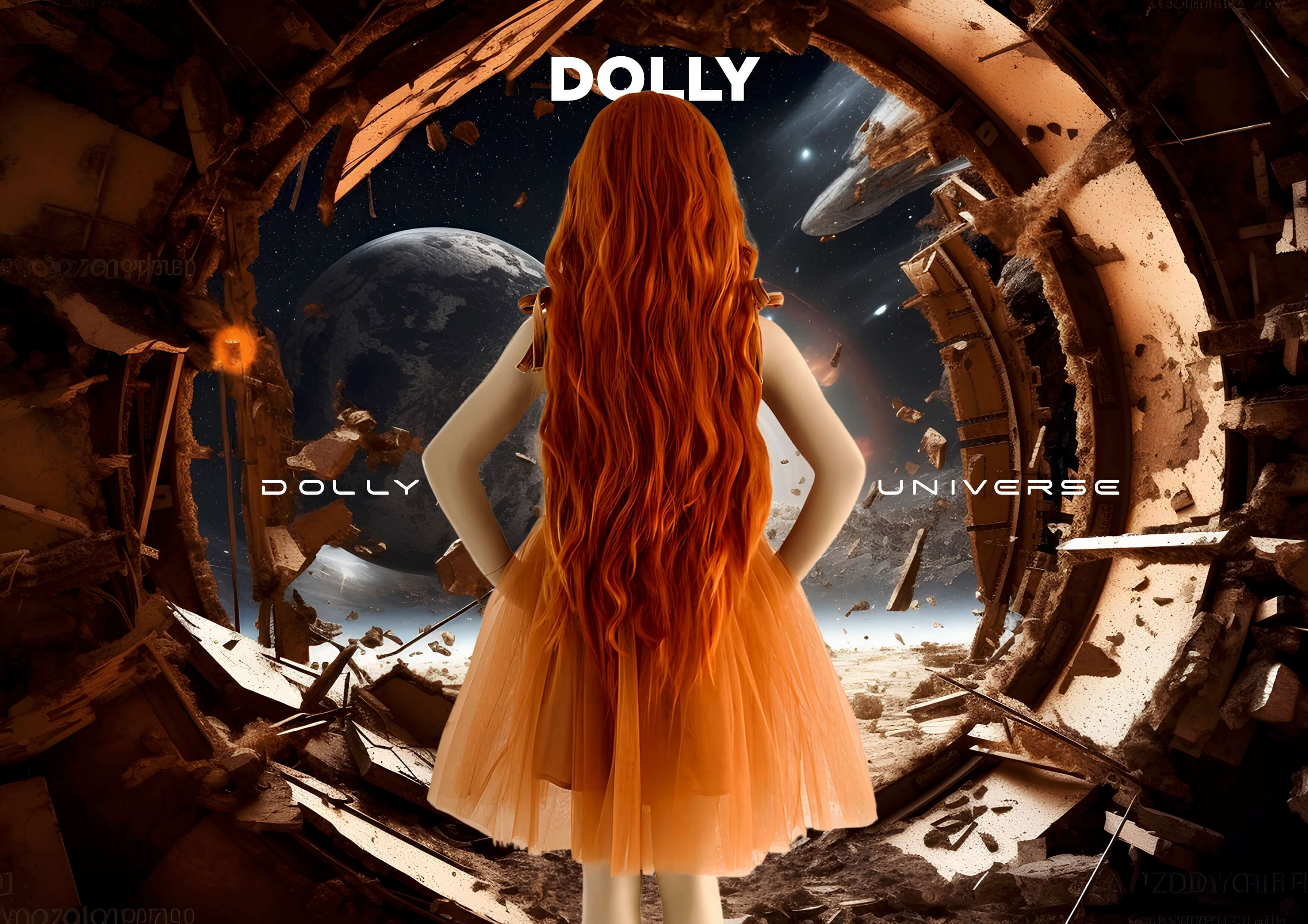 DOLLY VELVET COSMIC STRINGS TUTU DRESS caramel