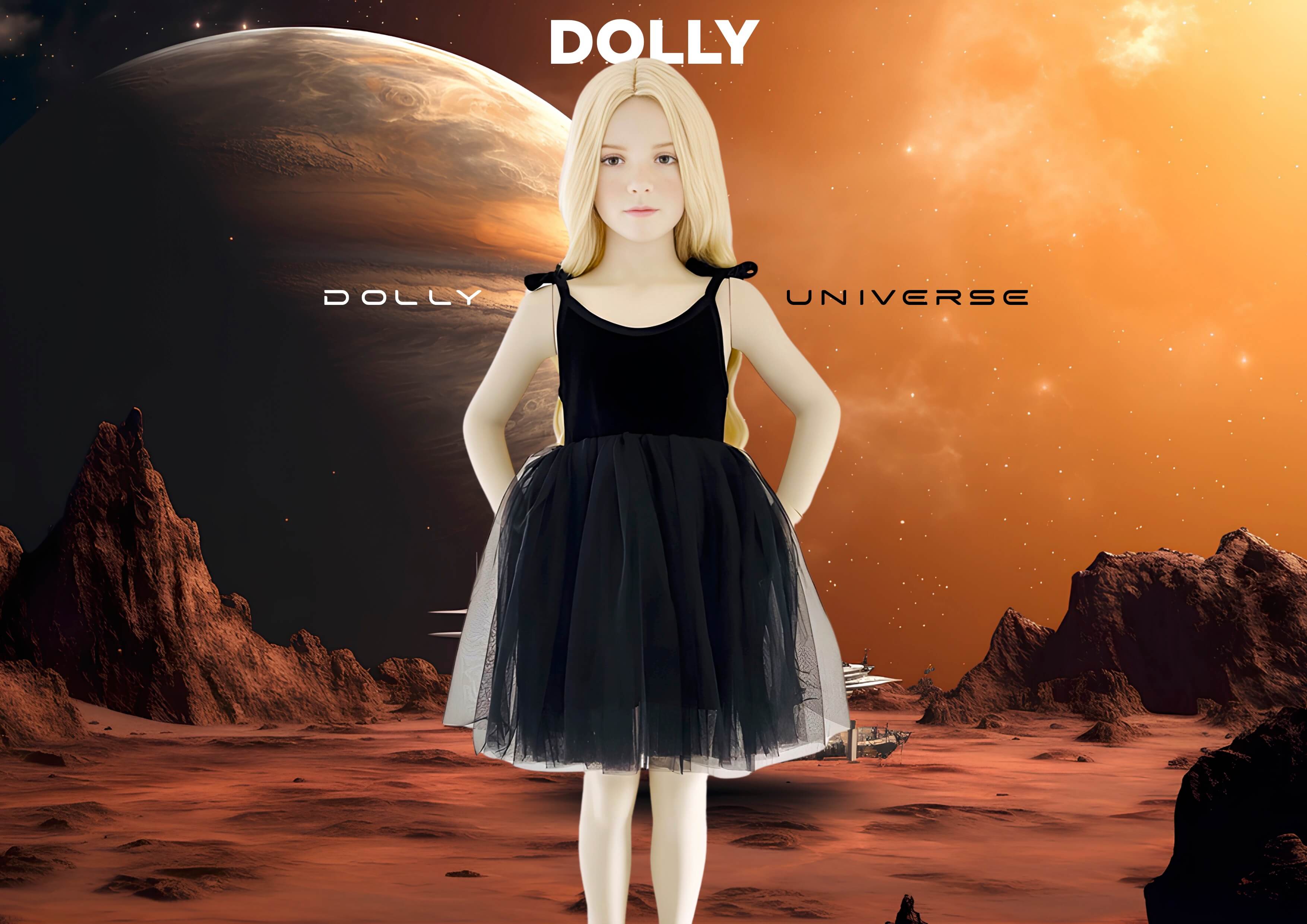 DOLLY VELVET COSMIC STRINGS TUTU DRESS black