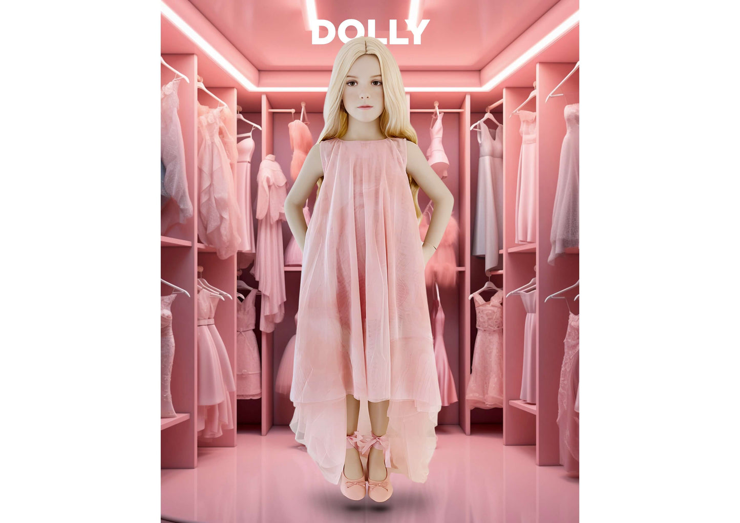 DOLLY® DREAMY TRAIN TULLE DRESS pink clouds ☁️