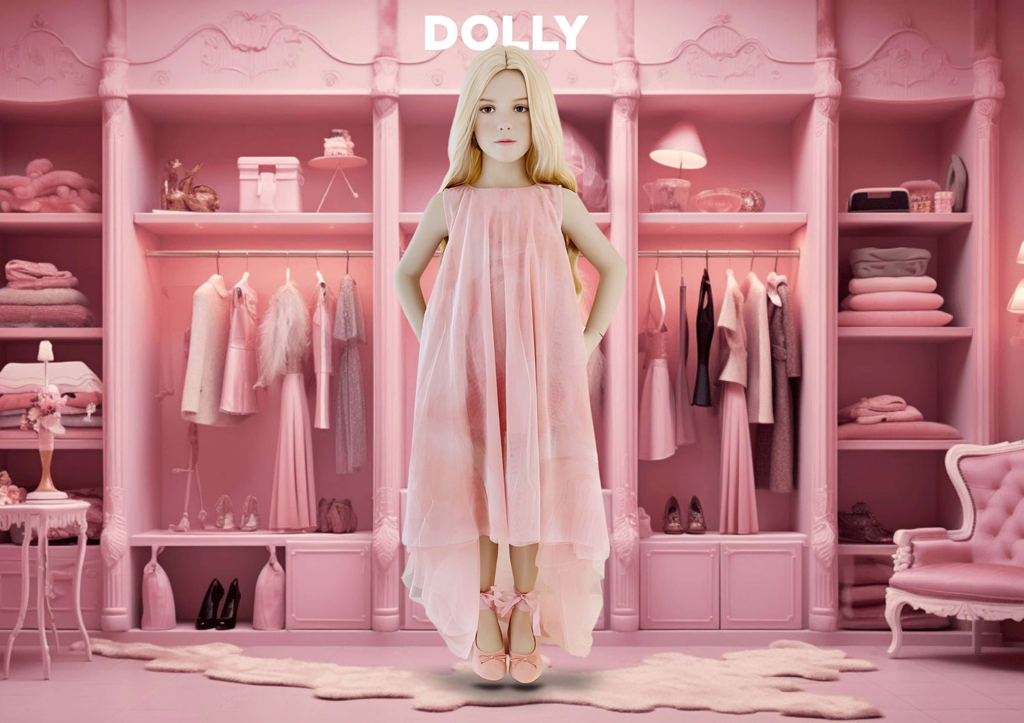 DOLLY® DREAMY TRAIN TULLE DRESS pink clouds ☁️