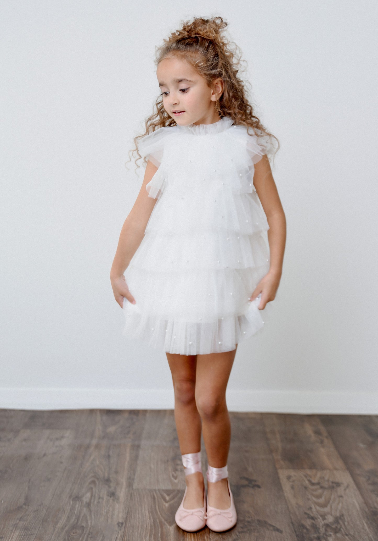 DOLLY® PEARL TUTULLY TIERED TULLE TUTU DRESS white  ⚪