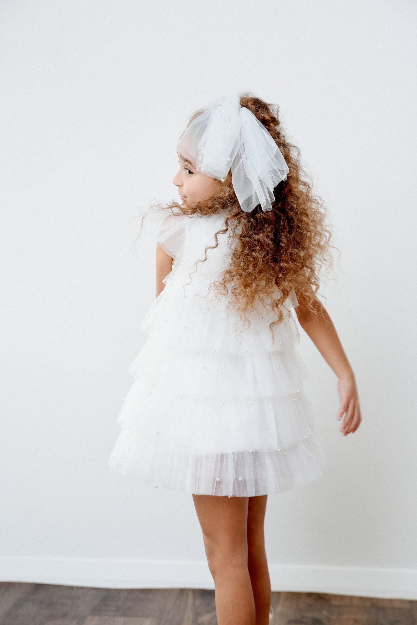 DOLLY® PEARL TUTULLY TIERED TULLE TUTU DRESS white  ⚪