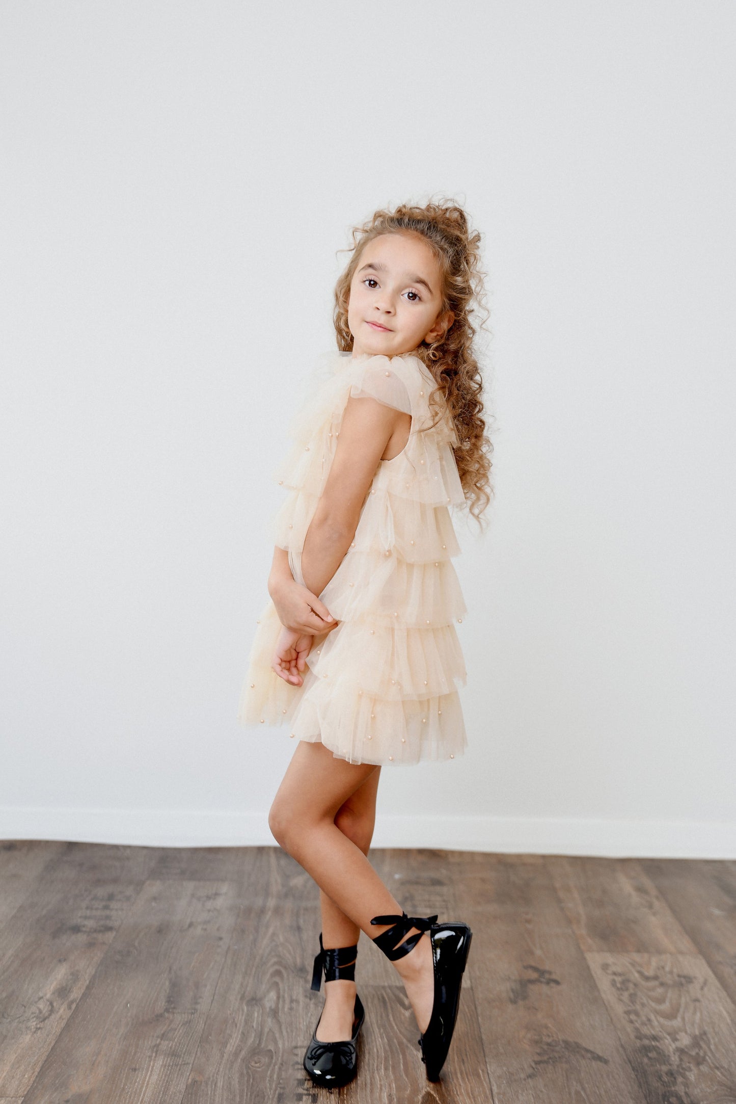 DOLLY® PEARL TUTULLY TIERED TULLE TUTU DRESS cream  ⚪