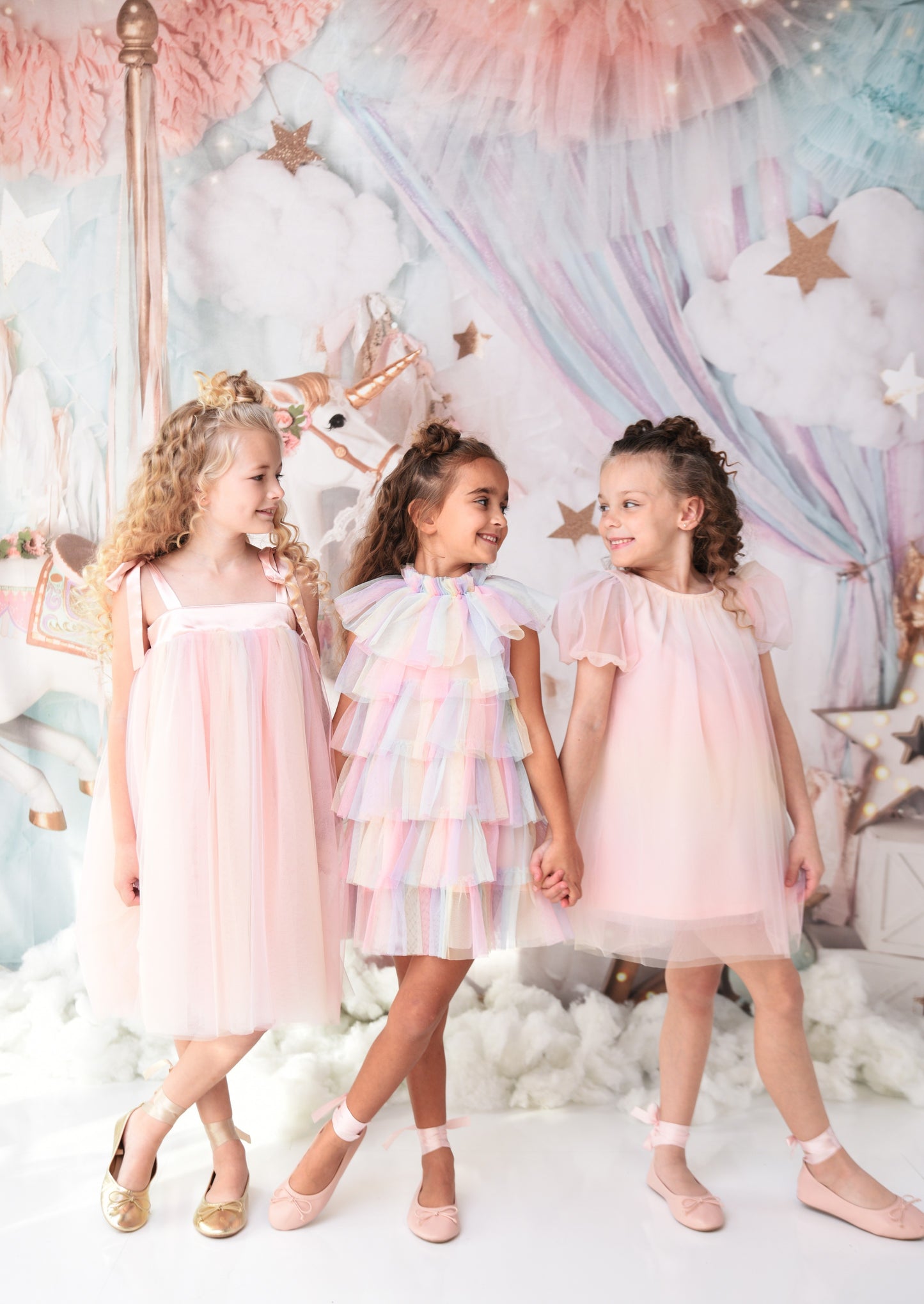 DOLLY® UNICORN RAINBOW PASTELS 🦄 🌈 PUFF TULLE DRESS rainbow