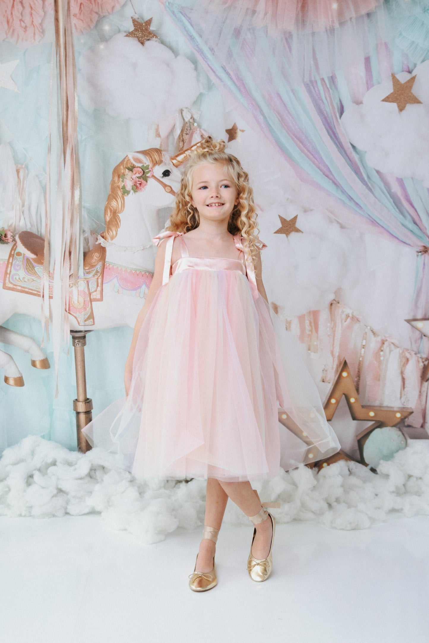 DOLLY® UNICORN RAINBOW PASTELS 🦄 🌈   2-CUTE TULLE TUTU DRESS rainbow