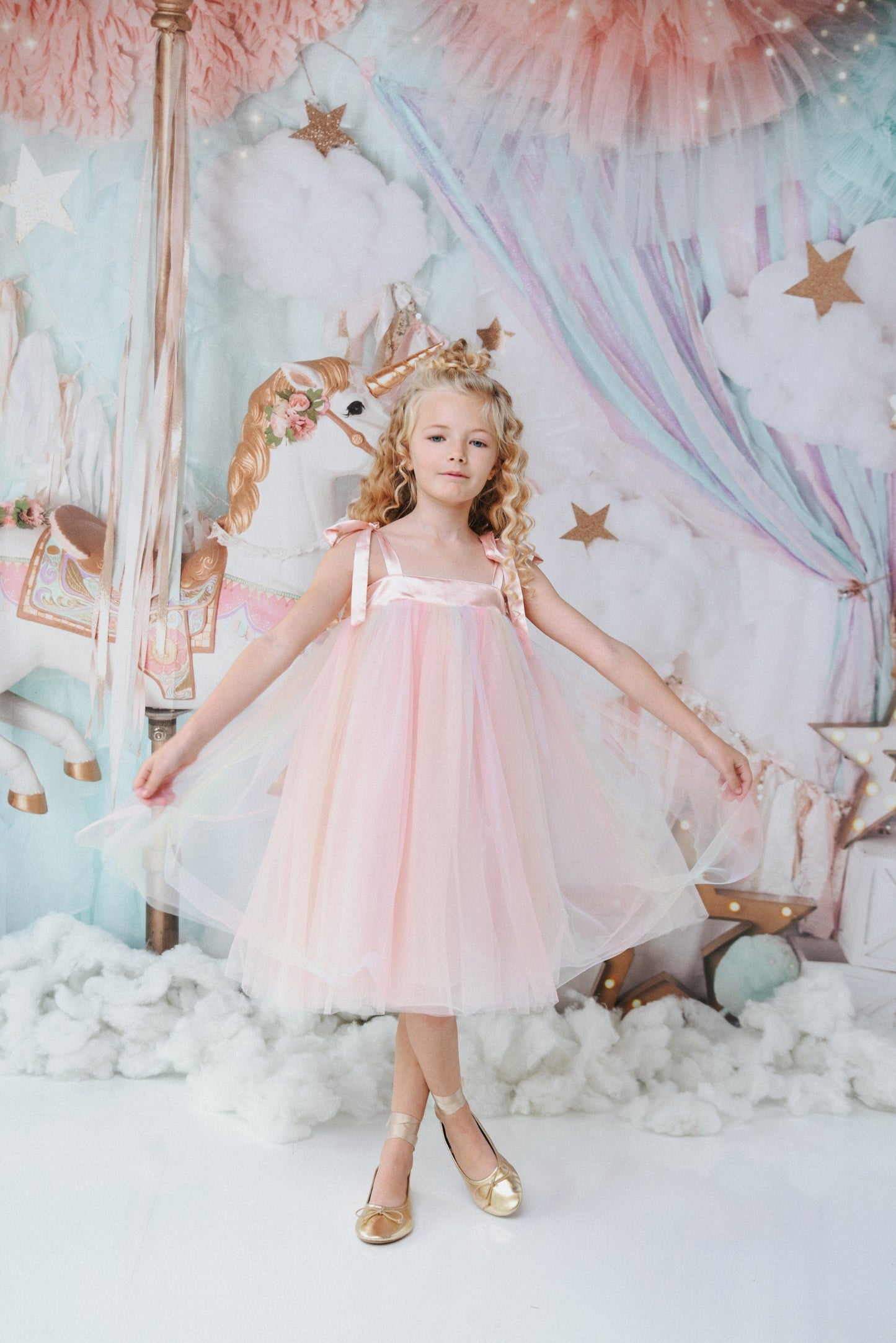 DOLLY® UNICORN RAINBOW PASTELS 🦄 🌈   2-CUTE TULLE TUTU DRESS rainbow