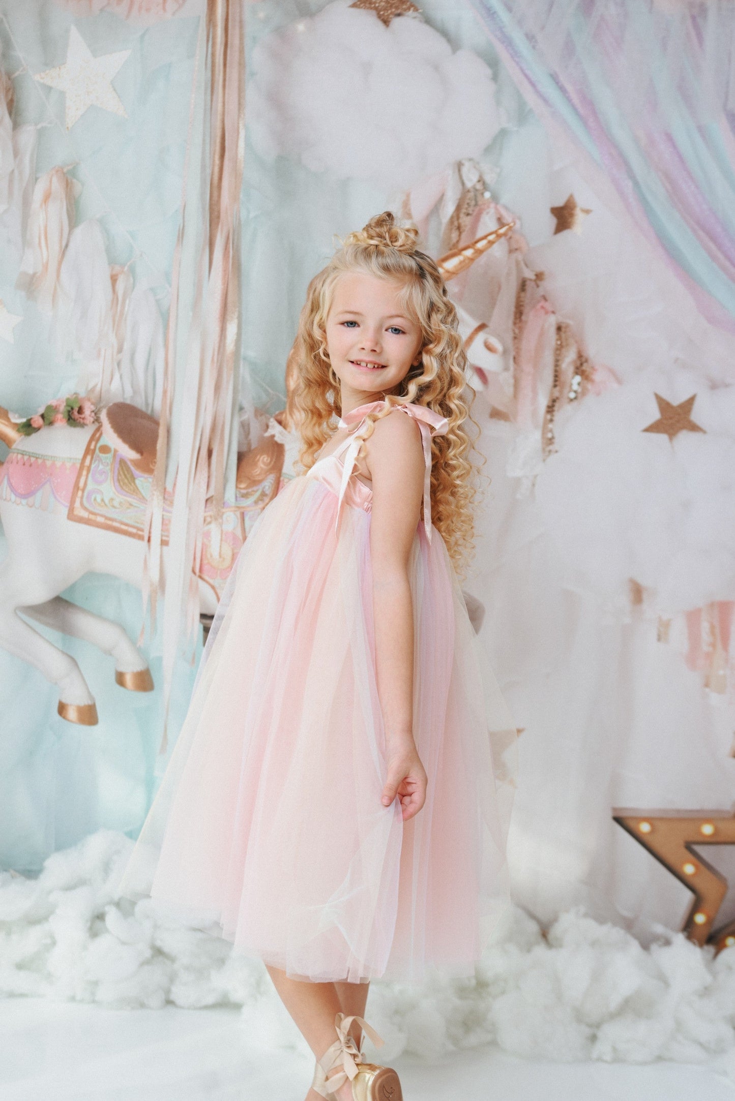 DOLLY® UNICORN RAINBOW PASTELS 🦄 🌈   2-CUTE TULLE TUTU DRESS rainbow