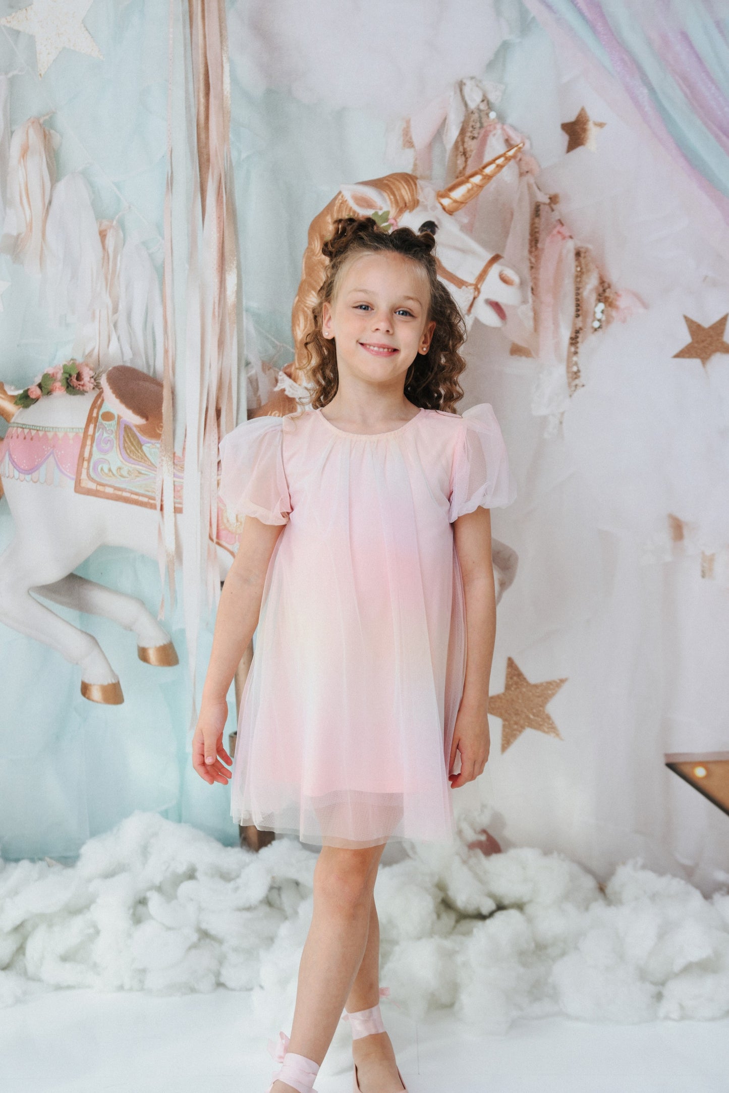 DOLLY® UNICORN RAINBOW PASTELS 🦄 🌈 PUFF TULLE DRESS rainbow