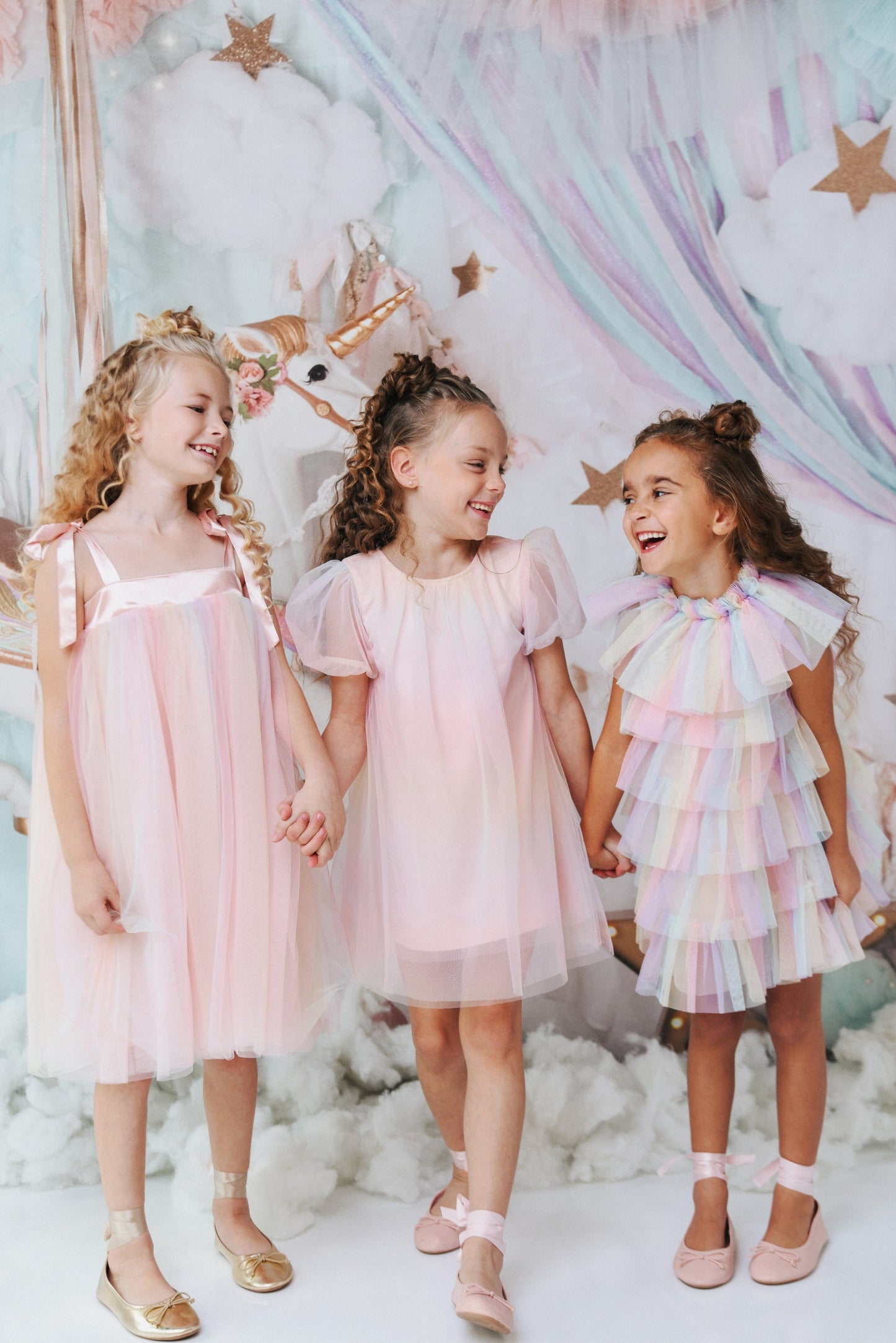 DOLLY® UNICORN RAINBOW PASTELS 🦄 🌈 PUFF TULLE DRESS rainbow