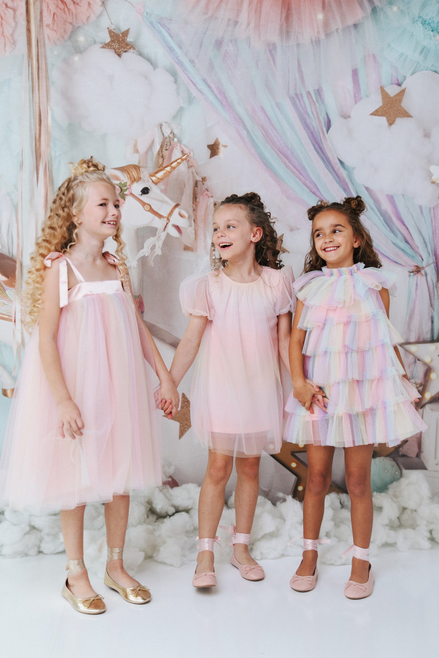 DOLLY® UNICORN RAINBOW PASTELS 🦄 🌈 PUFF TULLE DRESS rainbow