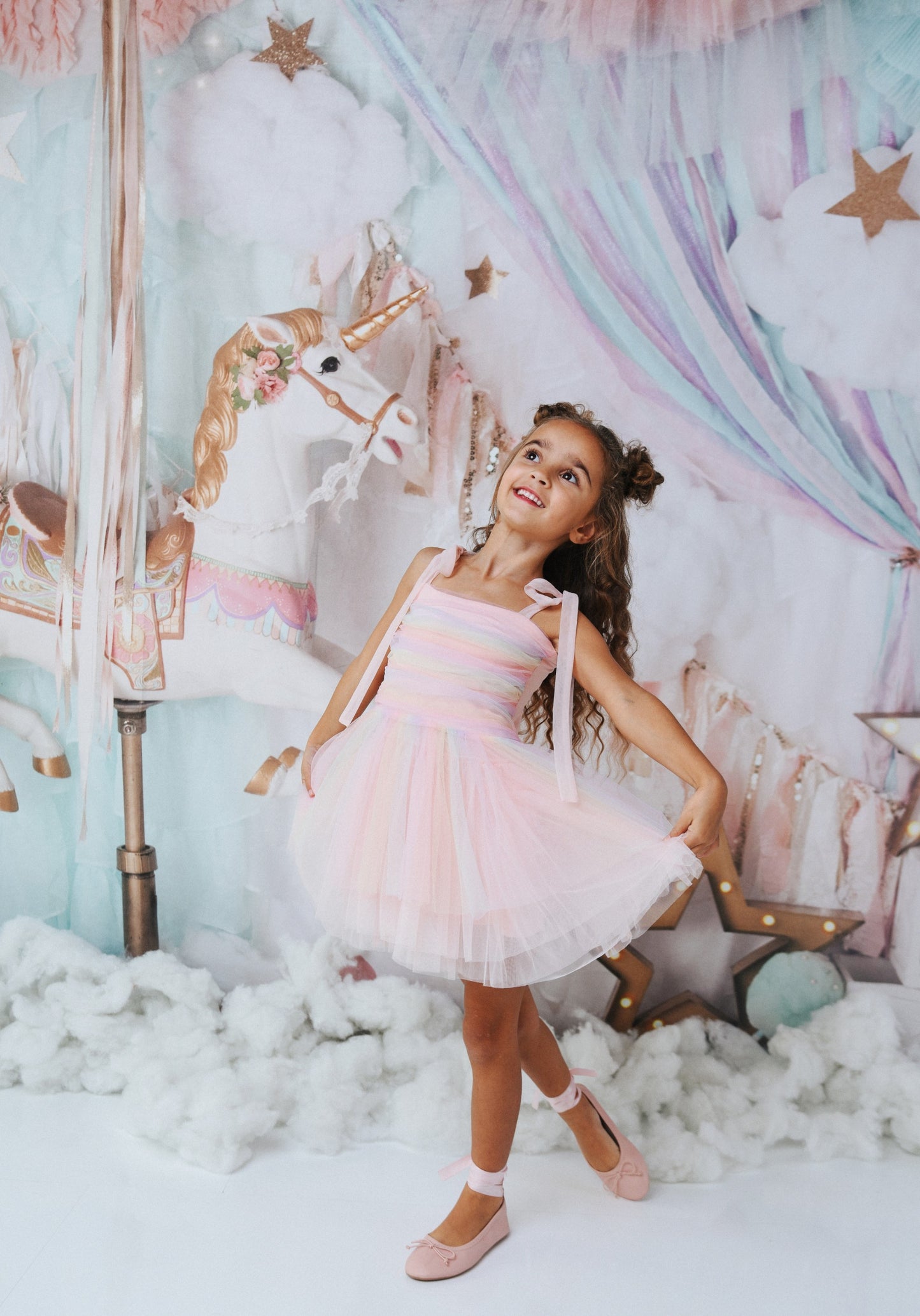 DOLLY® UNICORNIO ARCOIRIS PASTELS 🦄 🌈 VESTIDO DE HADA DE TUL arcoíris