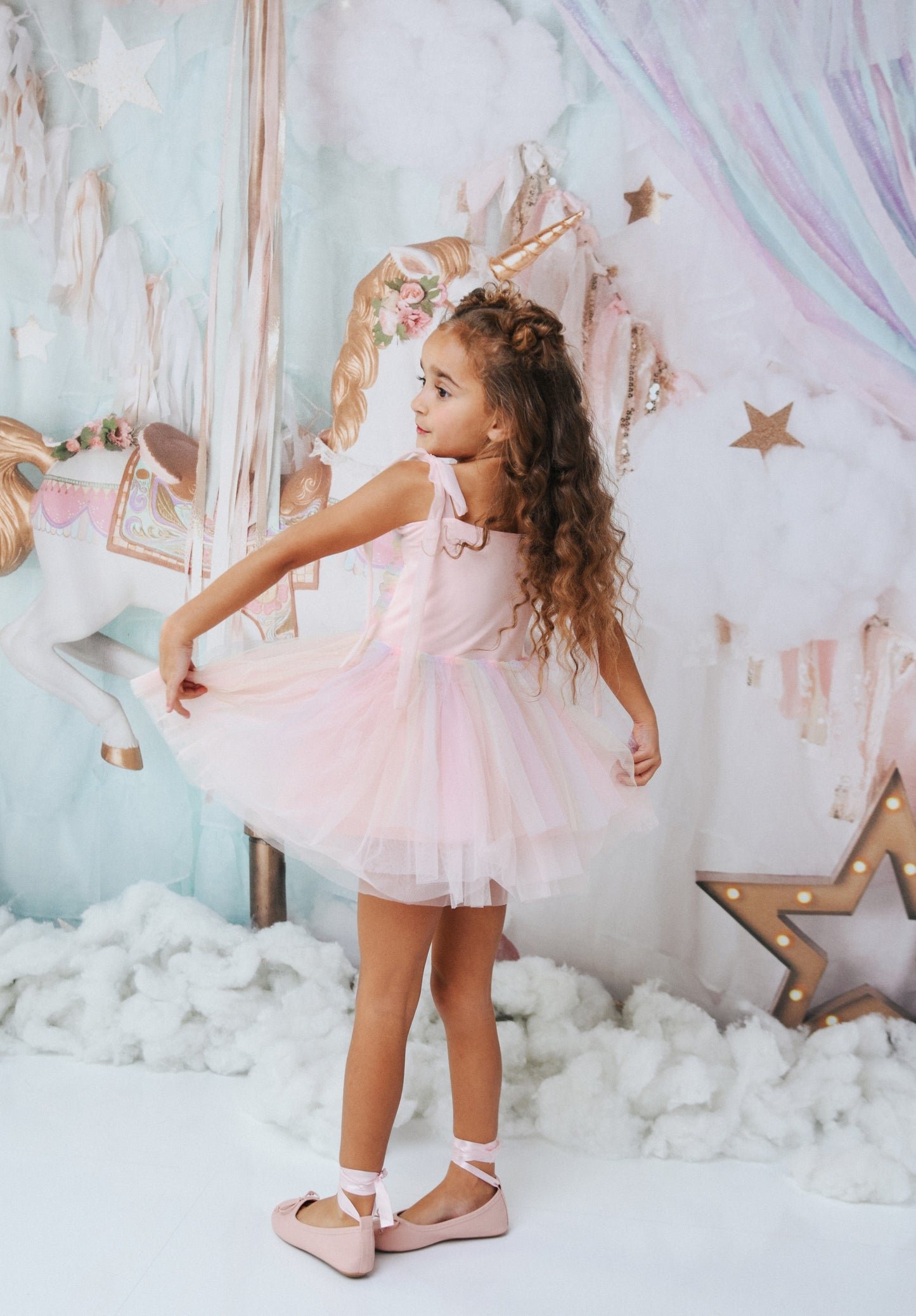 DOLLY® UNICORNIO ARCOIRIS PASTELS 🦄 🌈 VESTIDO DE HADA DE TUL arcoíris