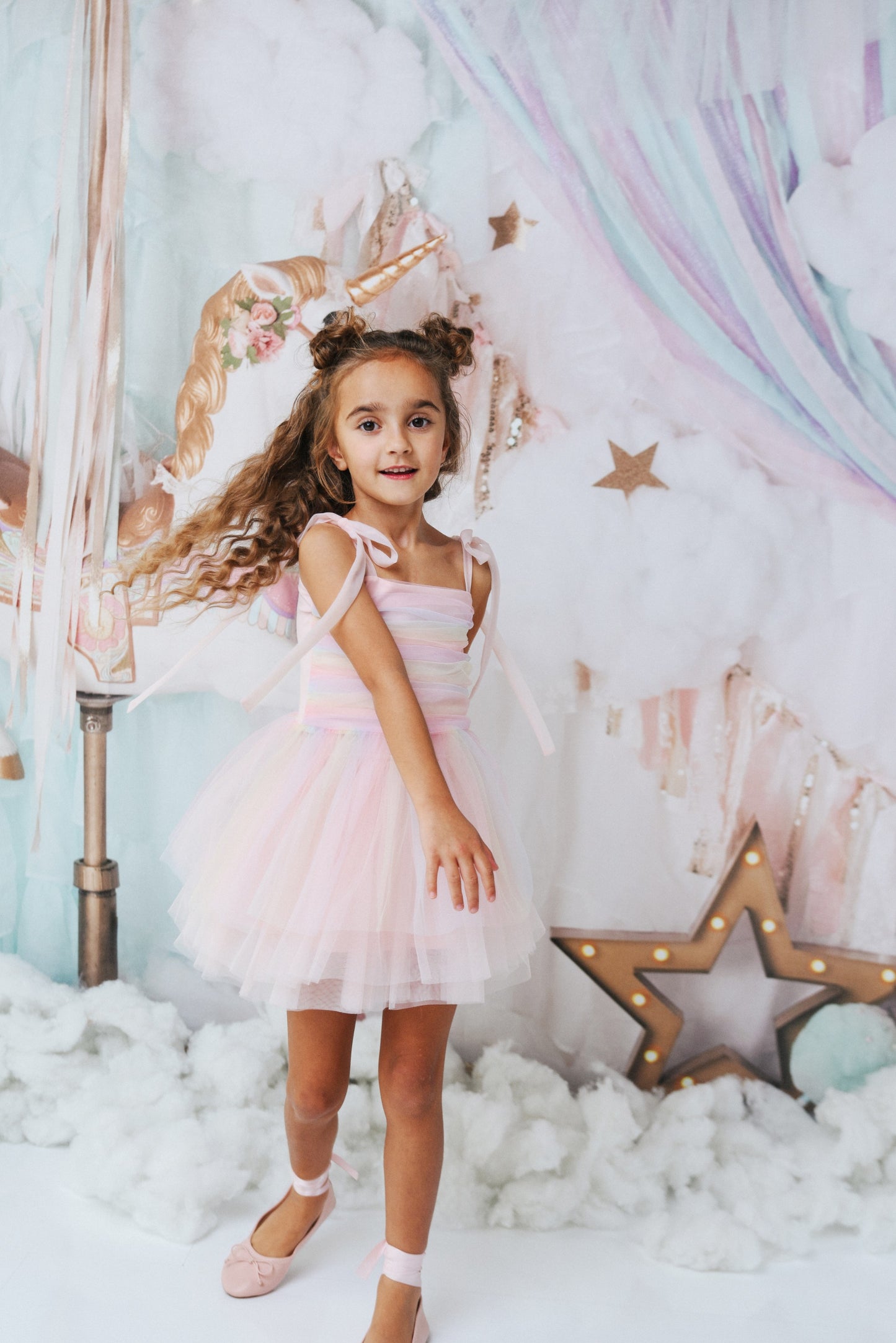 DOLLY® UNICORNIO ARCOIRIS PASTELS 🦄 🌈 VESTIDO DE HADA DE TUL arcoíris