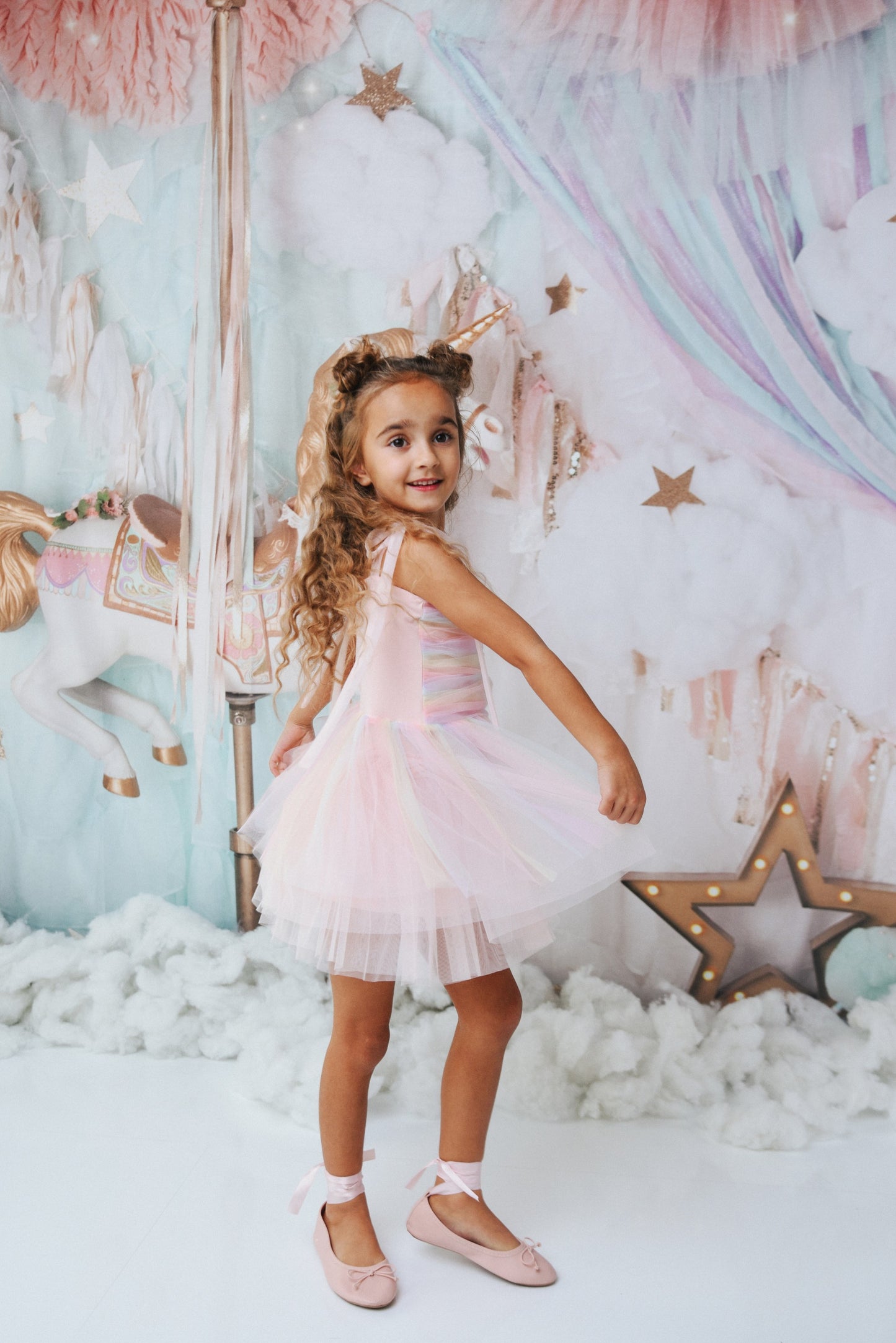 DOLLY® UNICORNIO ARCOIRIS PASTELS 🦄 🌈 VESTIDO DE HADA DE TUL arcoíris
