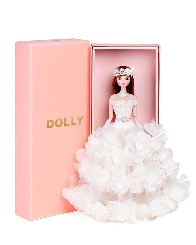 DOLLY® FLOWER DOLL WITH WHITE FLOWER TUTU DRESS - Bjd 12 joints 12