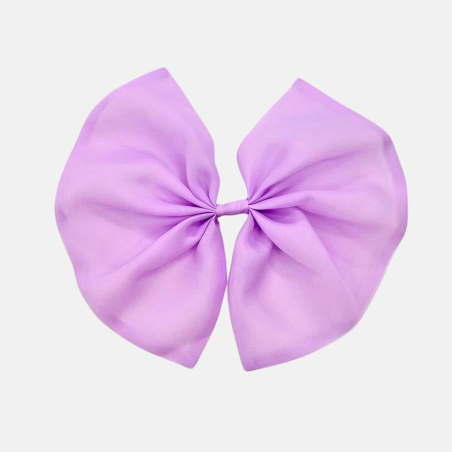 Purple bow on a white background